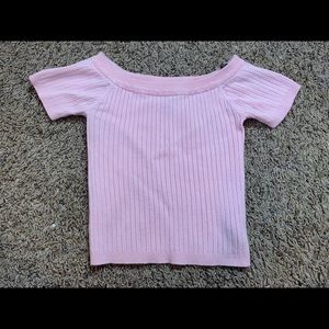 Ribbed pink crop top